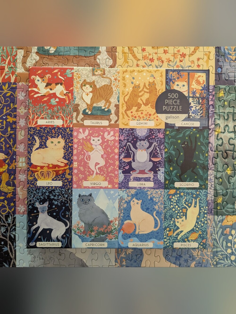 Galison Cats Zodiac 500 Piece Puzzle